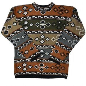 Vintage Eaton Attitude Wool Blend Aztec Knitwear Sweater